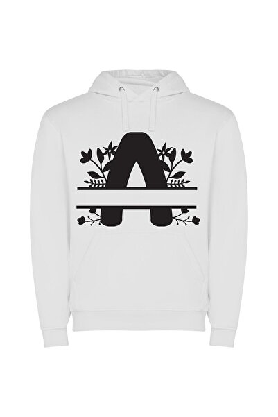 iLovePrints Floral A Wonderland Φούτερ με κουκούλα σε χρώμα Λευκό