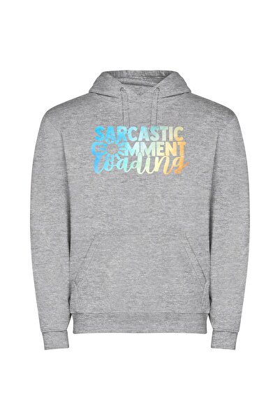 iLovePrints Sassy Serenity: Sarcastic Smiles Φούτερ με κουκούλα σε χρώμα Γκρι