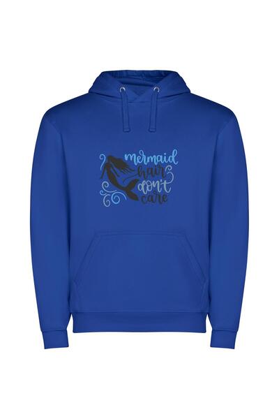 iLovePrints Siren Style Slogan Collection Φούτερ με κουκούλα σε χρώμα Μπλε