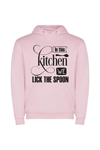 iLovePrints Spoonfuls of Kitchen Magic Φούτερ με κουκούλα σε χρώμα Ροζ