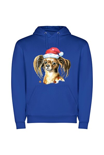 iLovePrints Santa's Toy Terrier Φούτερ με κουκούλα σε χρώμα Μπλε