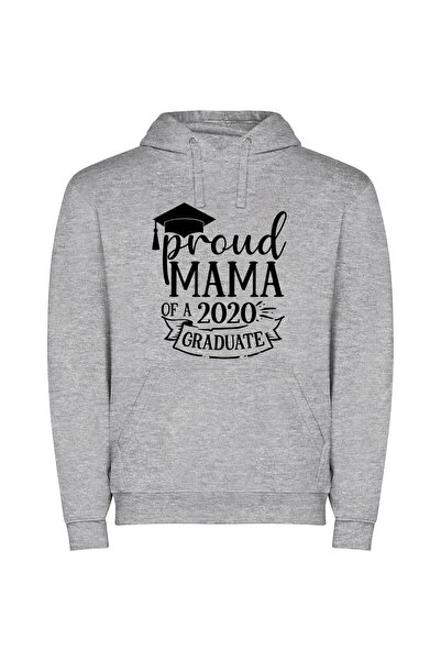 iLovePrints Elegant Mama: Future Graduate Φούτερ με κουκούλα σε χρώμα Γκρι
