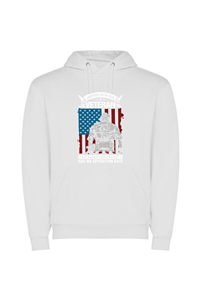 iLovePrints Gallant American Defenders Φούτερ με κουκούλα σε χρώμα Λευκό