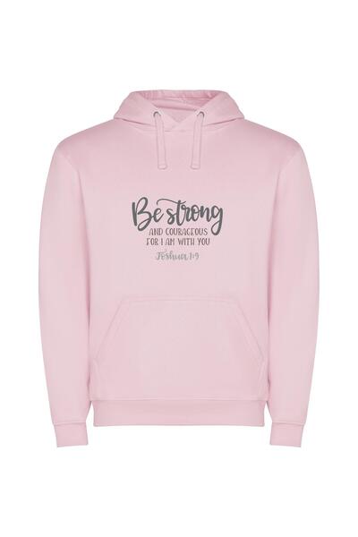 iLovePrints Resolute Strength and Courage Φούτερ με κουκούλα σε χρώμα Ροζ