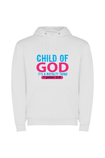 iLovePrints Divine Creator's Royal Offspring Φούτερ με κουκούλα σε χρώμα Λευκό