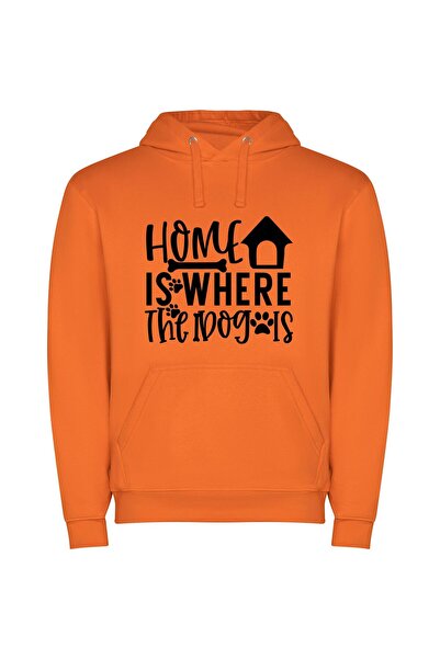 iLovePrints Pawsome Place of Happiness Φούτερ με κουκούλα σε χρώμα Πορτοκαλί