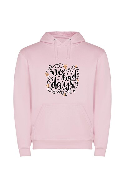 iLovePrints Elevated Monochrome Lettering: No Bad Days Φούτερ με κουκούλα σε ...