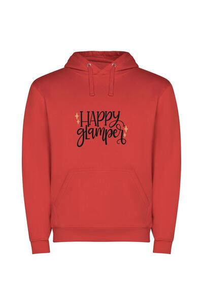 iLovePrints Glamper's Inked Euphoria Φούτερ με κουκούλα σε χρώμα Κόκκινο