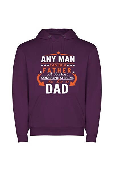 iLovePrints Fatherly Figure: The Sign Φούτερ με κουκούλα σε χρώμα Μωβ