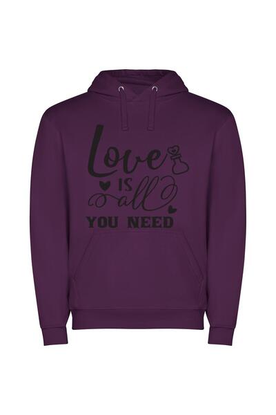 iLovePrints Essence of Love's Infinity Φούτερ με κουκούλα σε χρώμα Μωβ