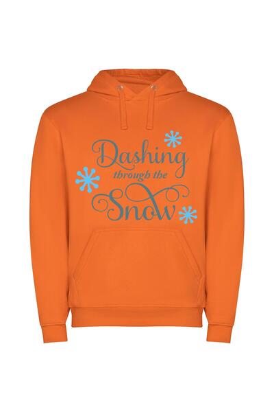 iLovePrints Snowflakes' Dance Φούτερ με κουκούλα σε χρώμα Πορτοκαλί