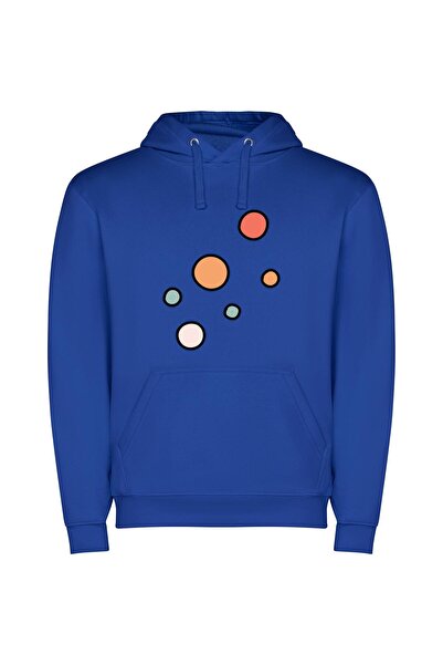 iLovePrints Colorful Dot Array Φούτερ με κουκούλα σε χρώμα Μπλε