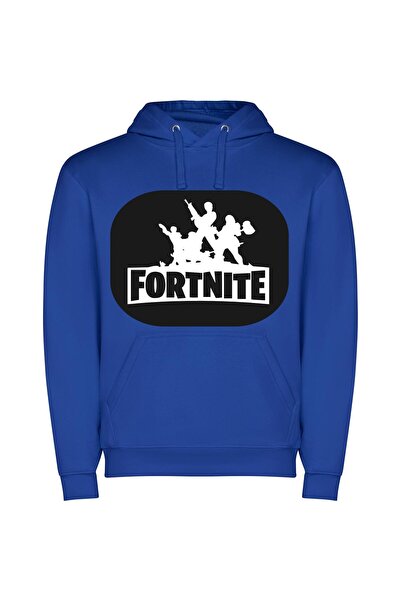 iLovePrints Fancy Fortnite Monochrome Snapshot Φούτερ με κουκούλα σε χρώμα Μπλε