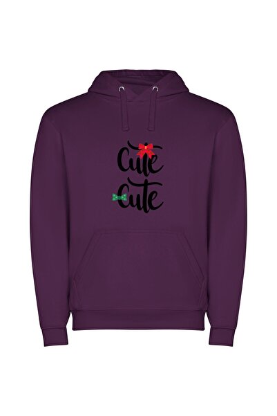 iLovePrints Charming Bow: Cutie Collection Φούτερ με κουκούλα σε χρώμα Μωβ