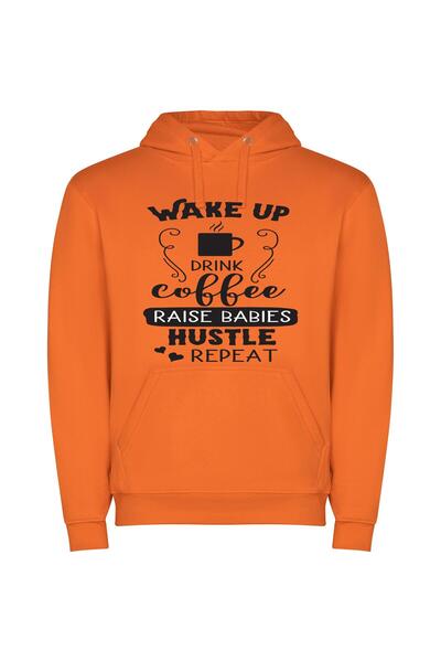 iLovePrints Caffeinated Hustle: Coffee & Parenthood Φούτερ με κουκούλα σε χρώ...