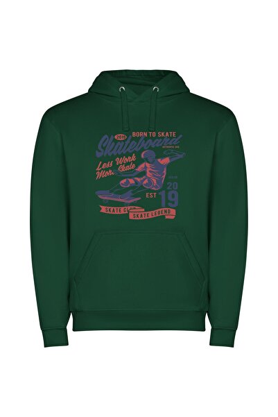 iLovePrints Airborne Skater Style Φούτερ με κουκούλα σε χρώμα Πράσινο