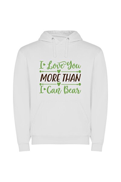 iLovePrints Bearable Love Affair Φούτερ με κουκούλα σε χρώμα Λευκό