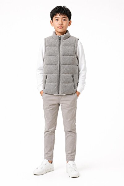 Perendi Boy's Stand Collar Zippered Inflatable Vest