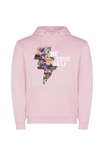 iLovePrints Fleurs of Self-Confidence Φούτερ με κουκούλα σε χρώμα Ροζ