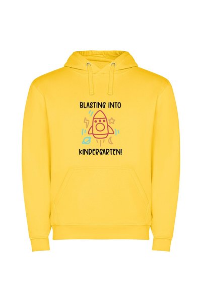 iLovePrints Cosmic Kindergarten Adventure Φούτερ με κουκούλα σε χρώμα Κίτρινο