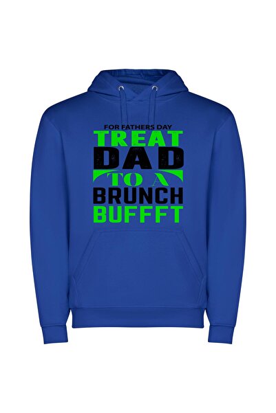 iLovePrints Daddy's Brunch Extravaganza Φούτερ με κουκούλα σε χρώμα Μπλε