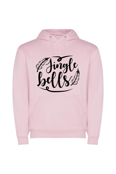 iLovePrints Monochrome Holiday Typography Φούτερ με κουκούλα σε χρώμα Ροζ