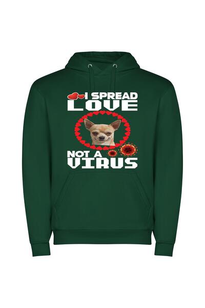 iLovePrints Corona-Chi Happiness Φούτερ με κουκούλα σε χρώμα Πράσινο