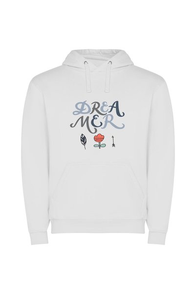 iLovePrints Dream Blossom Φούτερ με κουκούλα σε χρώμα Λευκό