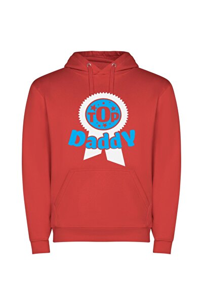 iLovePrints Daddy's Hottest Trend: Top Blue Badge Φούτερ με κουκούλα σε χρώμα...