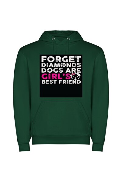 iLovePrints Diamonds & Dogs: Girl's Best Friends Φούτερ με κουκούλα σε χρώμα ...