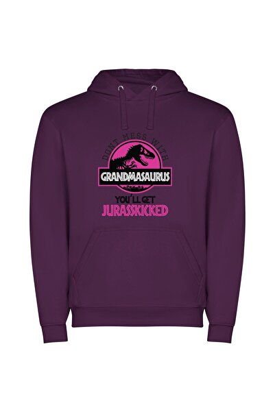 iLovePrints Jurassikick Grandma's T-Shirt Φούτερ με κουκούλα σε χρώμα Μωβ