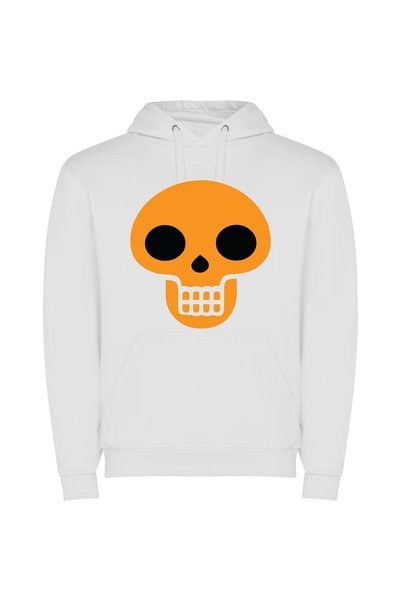 iLovePrints Death's Smoky Grin Φούτερ με κουκούλα σε χρώμα Λευκό