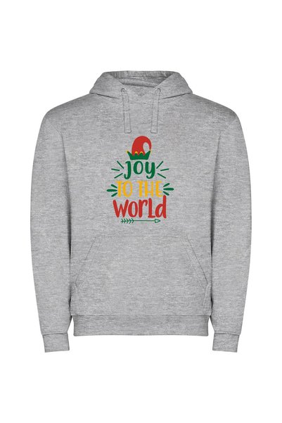 iLovePrints Joyous Yuletide Greetings Φούτερ με κουκούλα σε χρώμα Γκρι