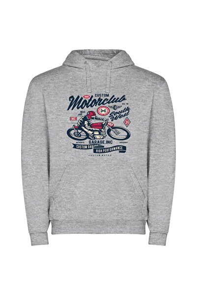 iLovePrints Rider's Custom Finest: Shep-Style Φούτερ με κουκούλα σε χρώμα Γκρι