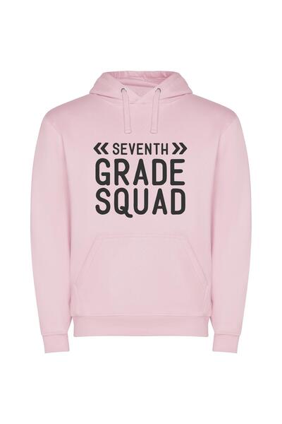 iLovePrints Monochrome Grade Seven Squad Φούτερ με κουκούλα σε χρώμα Ροζ