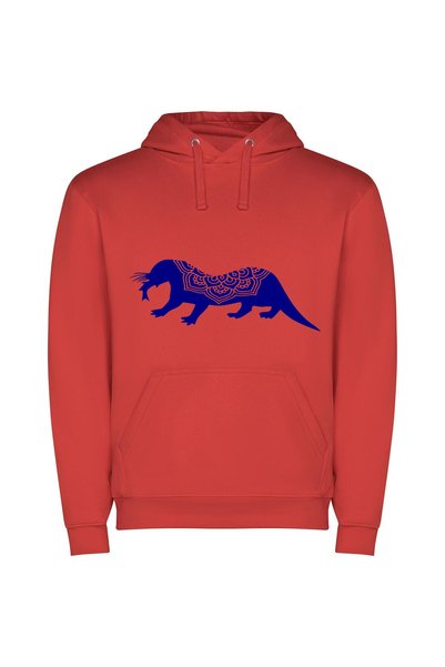 iLovePrints Blue Panther: Majestic Zoomorphic Φούτερ με κουκούλα σε χρώμα Κόκ...