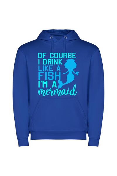 iLovePrints Enchanting Aqua Delight Φούτερ με κουκούλα σε χρώμα Μπλε
