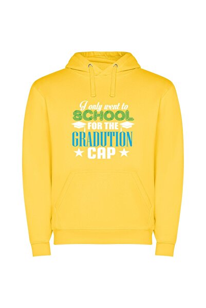 iLovePrints Blue Grad School Chic Φούτερ με κουκούλα σε χρώμα Κίτρινο