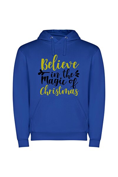 iLovePrints Merry Christmas Magic Delight Φούτερ με κουκούλα σε χρώμα Μπλε
