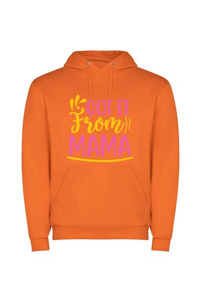 iLovePrints Mama's Print Fresh Front Φούτερ με κουκούλα σε χρώμα Πορτοκαλί