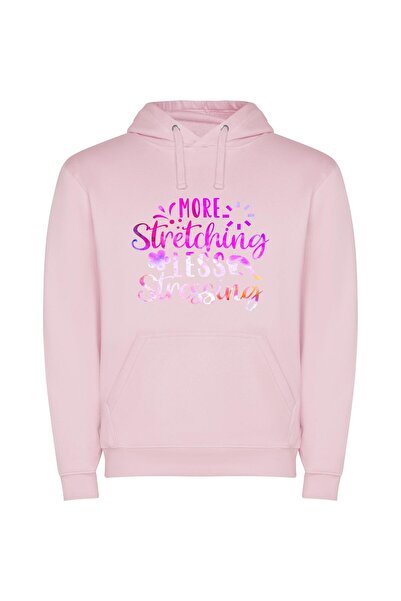iLovePrints Serenity in Stretching Φούτερ με κουκούλα σε χρώμα Ροζ