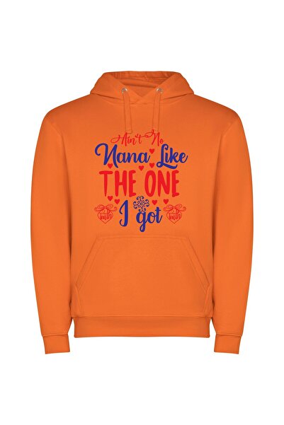 iLovePrints Bold Patriotic Mama Print Φούτερ με κουκούλα σε χρώμα Πορτοκαλί