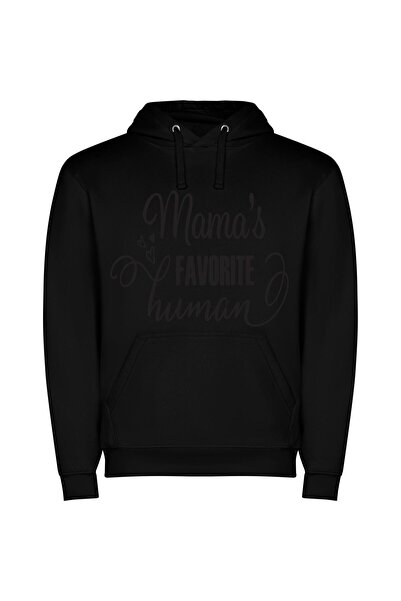 iLovePrints Mama's Beloved Fan Φούτερ με κουκούλα σε χρώμα Μαύρο