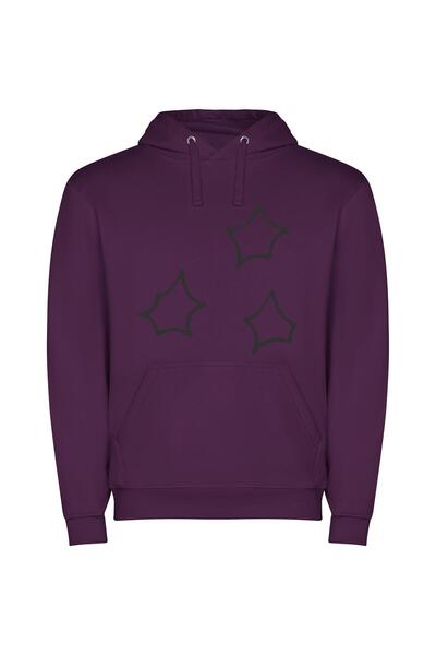 iLovePrints Starry Background Chic Φούτερ με κουκούλα σε χρώμα Μωβ