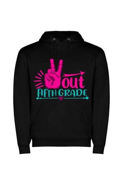 iLovePrints Vibrant Grade 5 Memento Φούτερ με κουκούλα σε χρώμα Μαύρο