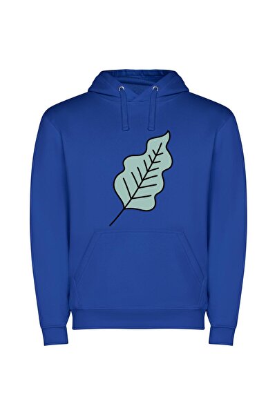 iLovePrints Elegant Leaf Greenery Φούτερ με κουκούλα σε χρώμα Μπλε