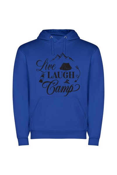 iLovePrints Lively Camp Adventures Φούτερ με κουκούλα σε χρώμα Μπλε