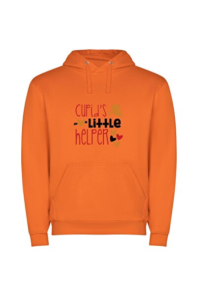 iLovePrints Love's Tiny Guardian Φούτερ με κουκούλα σε χρώμα Πορτοκαλί