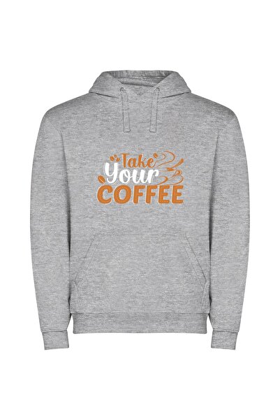 iLovePrints Steaming Cup of Indulgence Φούτερ με κουκούλα σε χρώμα Γκρι