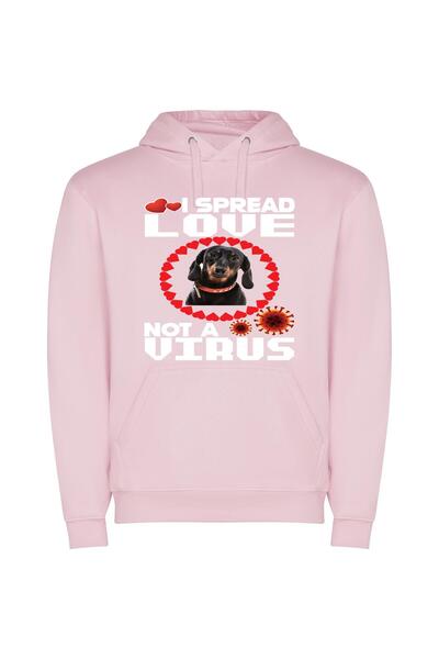iLovePrints Dashing Dachshund Delight Φούτερ με κουκούλα σε χρώμα Ροζ